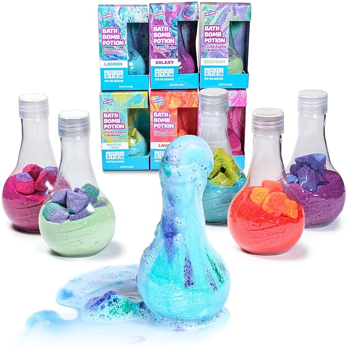 Tub Works® Kids Bath Bomb Potion™ Bath Toy, Variety 6 Pack | Nontoxic | Fizzes, Foams & Bubbles with an Eruption of Color | Interactive Bath Bombs | Fun Science Toddler Bath Toys - Bloomnest