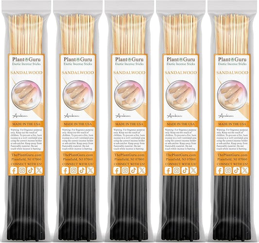 Sandalwood Incense Sticks 500 Pack 11" Bulk Wholesale - Smooth and Clean Long Burn Time, 45 to 60 Minutes. PlantGuru