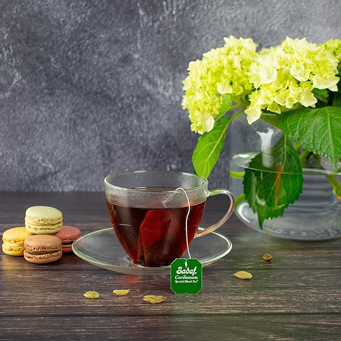 Sadaf Cardamom Tea Bags | Special Blend Cardamom Ceylon Black Tea | Quicktea Product harvested in Sri Lanka | 100 bags (Pack of 1) - Bloomnest