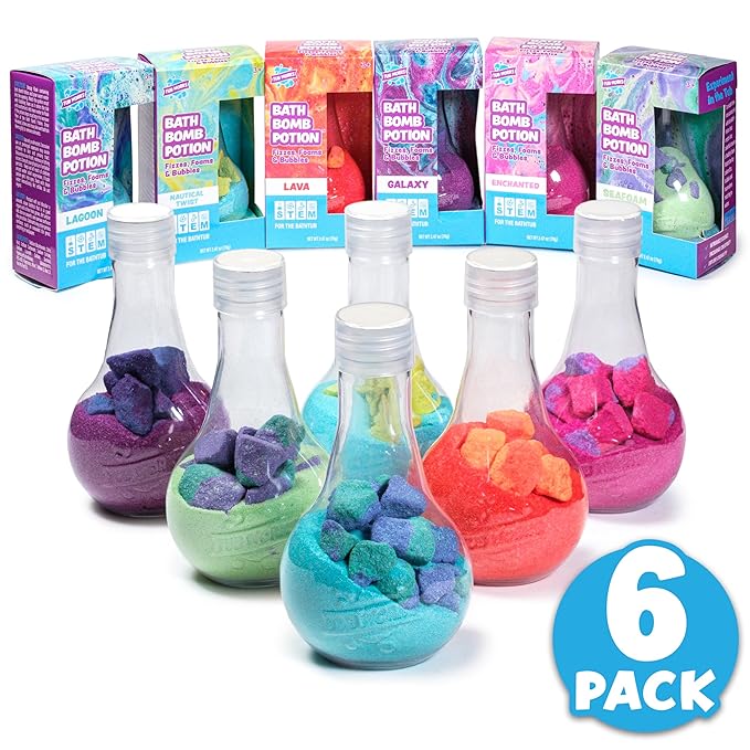 Tub Works® Kids Bath Bomb Potion™ Bath Toy, Variety 6 Pack | Nontoxic | Fizzes, Foams & Bubbles with an Eruption of Color | Interactive Bath Bombs | Fun Science Toddler Bath Toys - Bloomnest