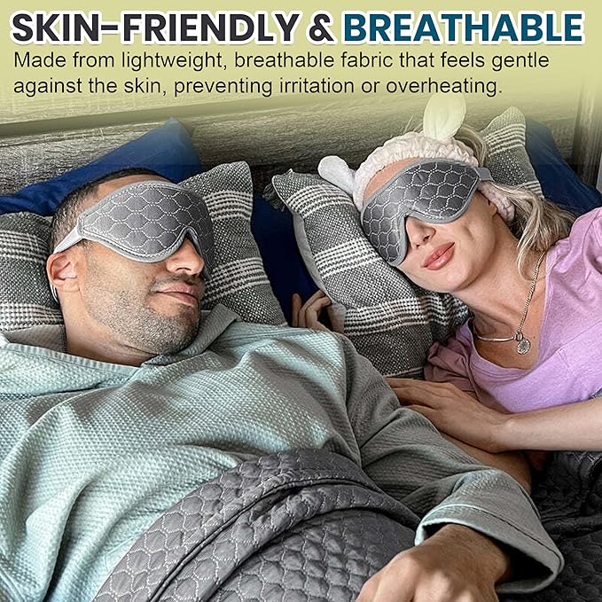 HILU Sleep Mask - 100% Light Blocking Eye Mask for Sleeping - Zero Eye Pressure, Comfortable & Adjustable Design - Durable Sleep Blindfold for Women, Men, Travel, Naps & Shift Work | Gray - Bloomnest