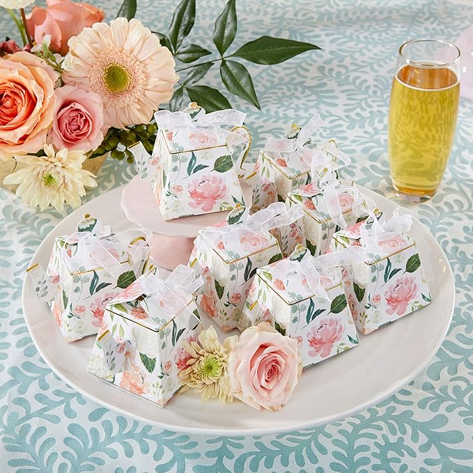 Kate Aspen Vintage Floral Tea Party Teapot Favor Boxes (Set of 24) - Perfect for Wedding Favors For Guests, Bridal Showers Brunches, Baby Showers, Birthdays - Bloomnest