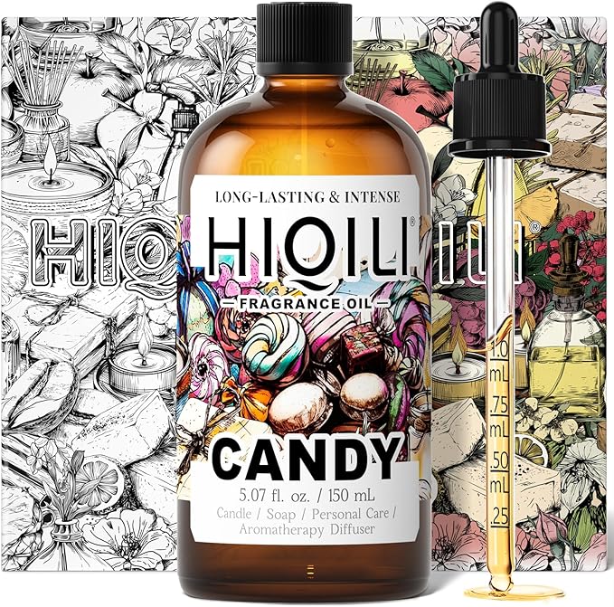 HIQILI Candy Fragrance Oil for Diffusers for Home, Sweet Scent, Perfect for Soap & Candle Making, Long-Lasting - 5.07 Fl Oz HIQILI