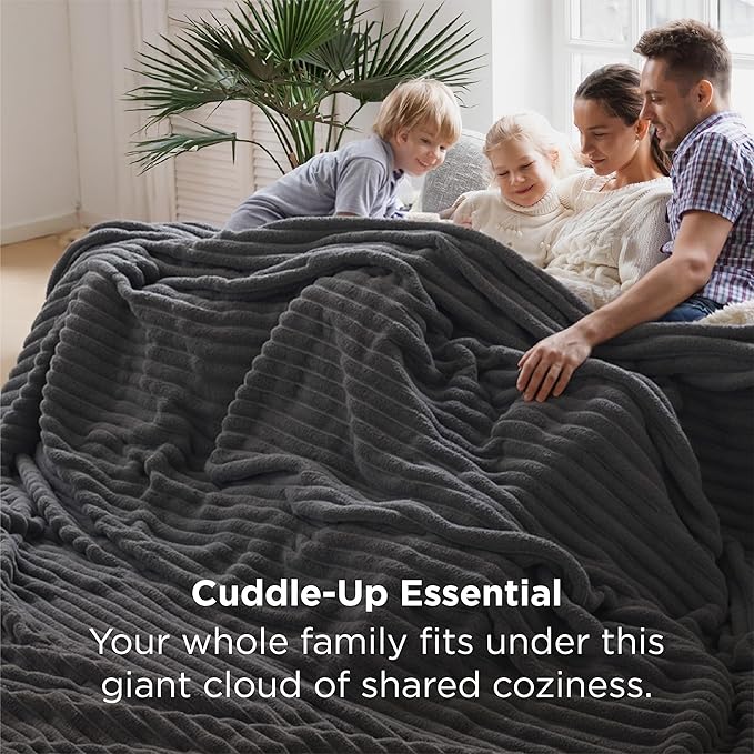 Bedsure GentleSoft Large Fleece Blanket for Bed - Cozy Soft Throw Blankets for Women, Cute Large Throws for Girls, Grey, 120x120 Inches - Bloomnest
