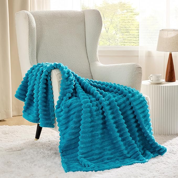 Bedsure GentleSoft Teal Fleece Blanket for Couch - Cozy Soft Blankets for Women, Cute Small Throws for Girls, 50x70 Inches - Bloomnest