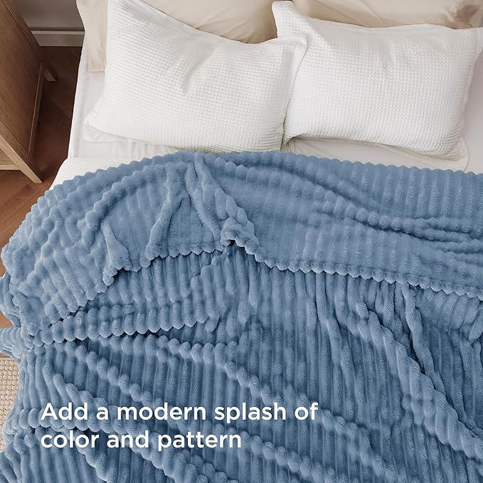 Bedsure GentleSoft King Blanket for Couch - Cozy Soft Blankets for Women, Cute Large Throws for Girls, Ashley Blue, 108x90 Inches - Bloomnest