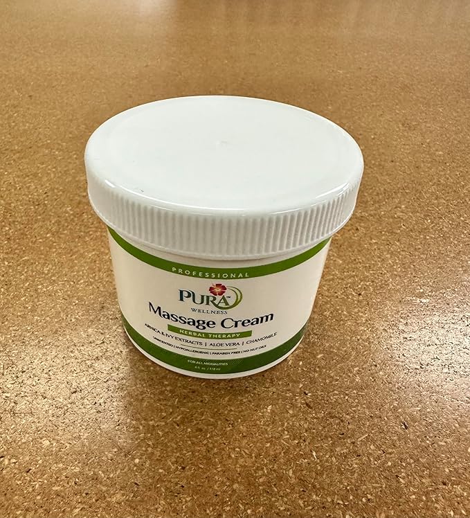 Wellness Professional Herbal Massage Cream, 4oz, Pura Massage Cream for Muscle Relief, Professional Deep Tissue Therapy, Wellness Herbal Massage - Bloomnest
