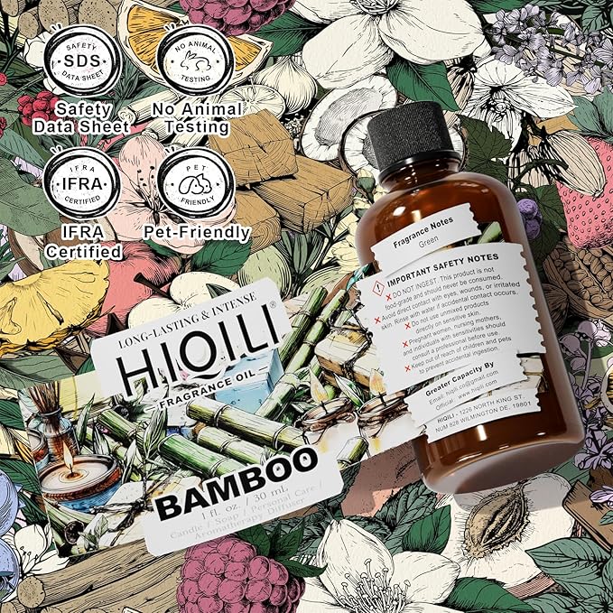 HIQILI Bamboo Fragrance Oil for Scent Diffuser, Idea for Candle & Soap Making, DIY Room Air Fresheners, New Car Scent - 1 Fl Oz - Bloomnest