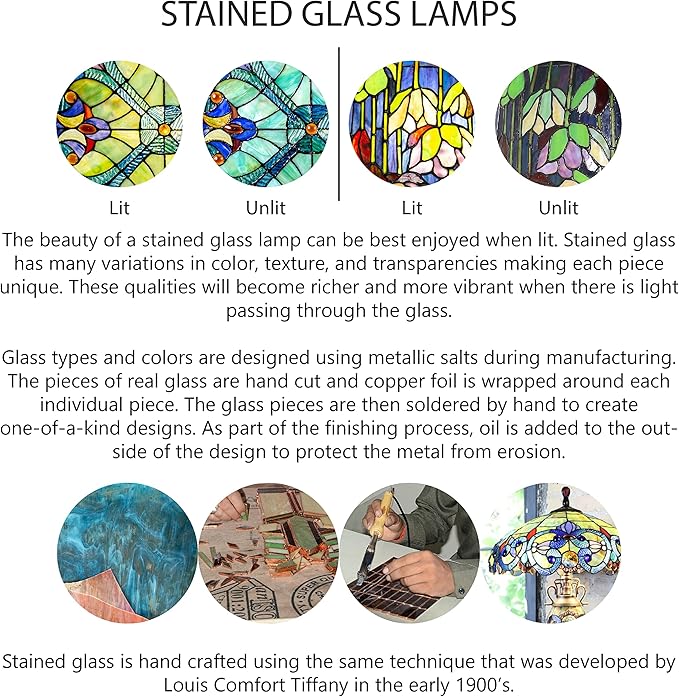 RIVER OF GOODS - Stained Glass Triple Lit Cardinals on Tree Table Lamp - 23.75" in - Table Lamp for Bedroom - Bedside Lamp - Desk Lamps for Home Office - Tiffany Style - Multi Color - Bloomnest