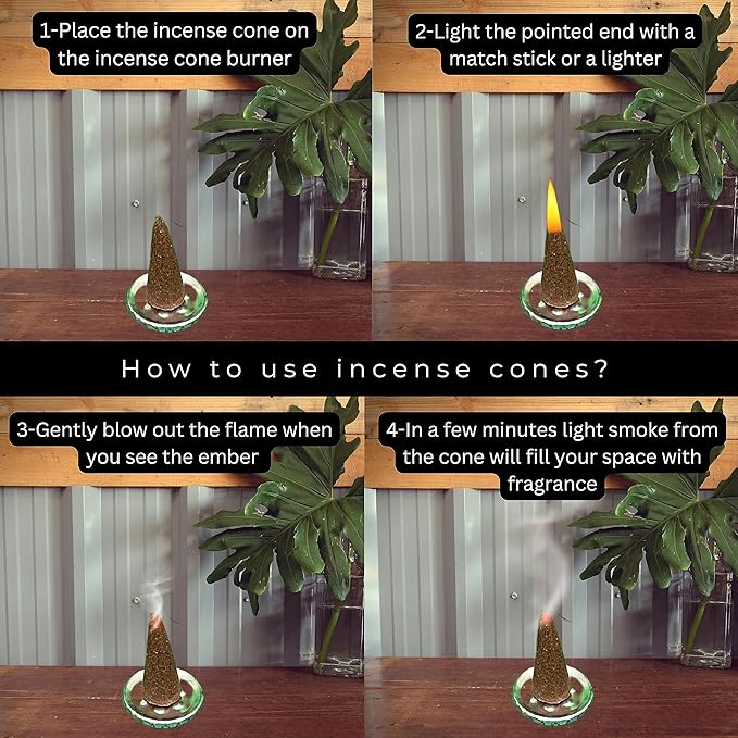 Palo Santo Incense Cones - Total 60 Cone Incense - Six Packs of 10 Insence Cones - Incense Cones Scented - Cone Incense Scents - Insense Cones - Inscent Cones TRUMIRI