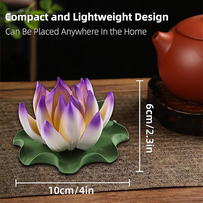 Lotus Incense Burner - Incense Burner Holder for Home Incense Holder Decor Incense Holder for Sticks Yoga, SPA (Z1-Purple Yellow) - Bloomnest