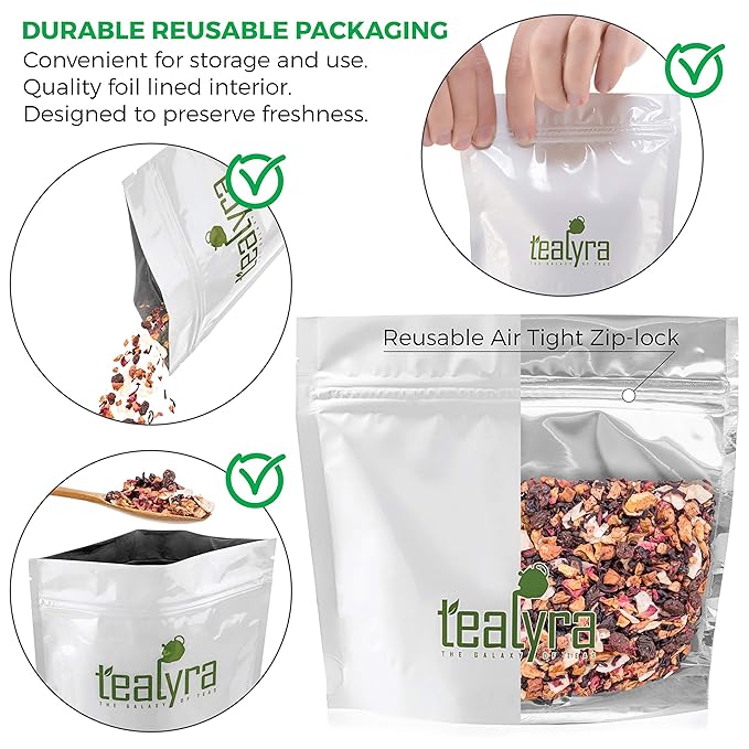 Tealyra - Sweet Berry Compote - Hibiscus - Cherry - Raspbery - Herbal Fruity Loose leaf Tea - Hot and Iced - Caffeine-Free - 224g (8-ounce) - Bloomnest