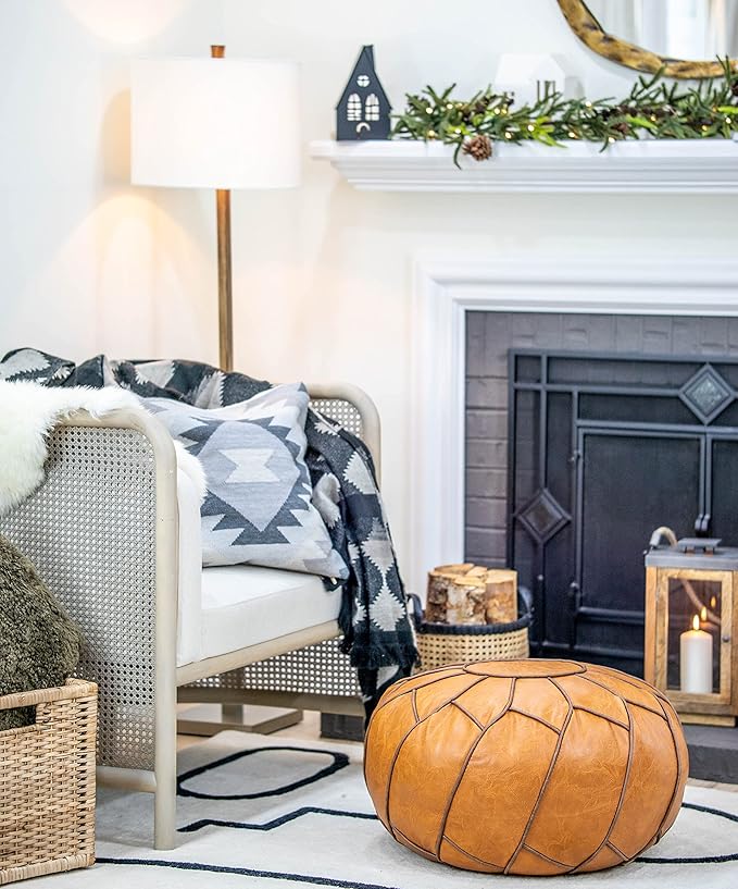 Moderner Pouf Ottoman Pumpkin Color - Bloomnest