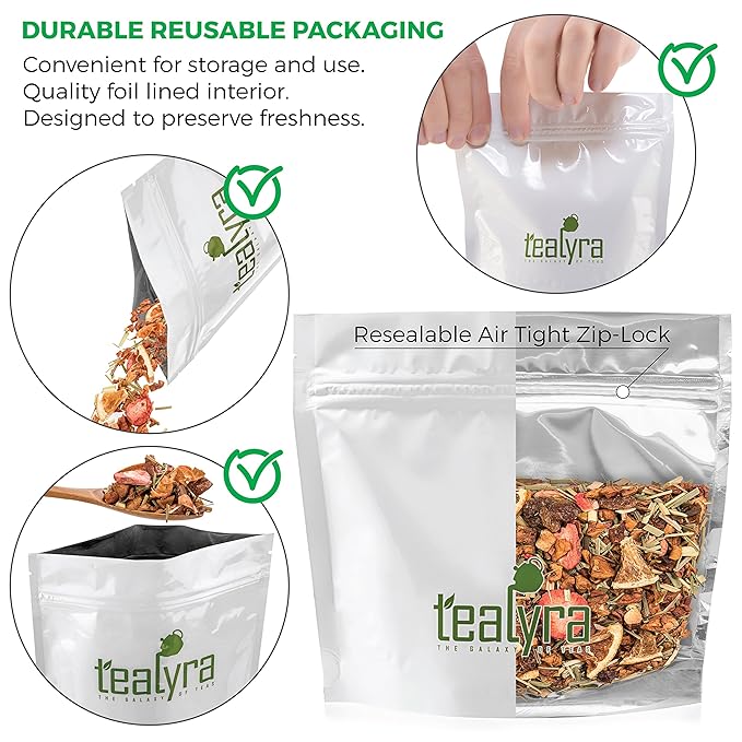 Tealyra - Lovely Lemongrass - Strawberry - Orange - Fruity Herbal Loose Leaf Tea - Hot and Iced Drink - Vitamins and Antioxidants Rich - Caffeine Free - All Natural - 222g (8-ounce) - Bloomnest