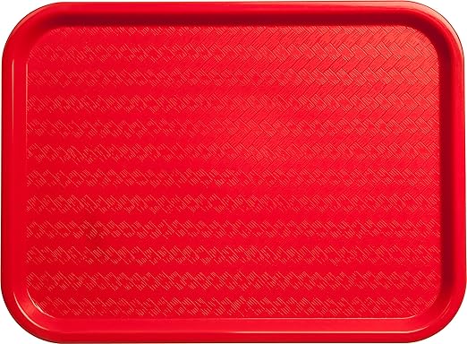 Carlisle FoodService Products CT121605 Café Standard Cafeteria/Fast Food Tray, 12" x 16", Red (Pack of 2) - Bloomnest
