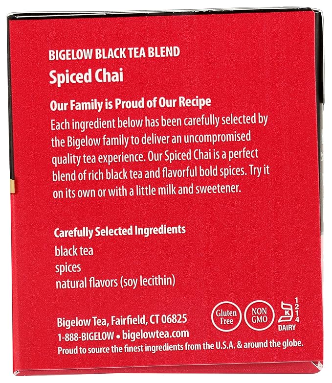 Bigelow, Spiced Chai Tea (Caffeinated), 20 Count - Bloomnest