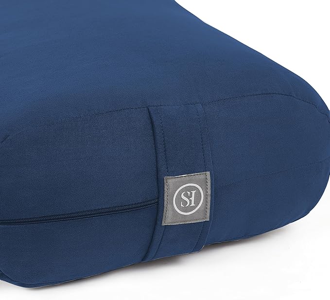 Meditation Cushion Bolster Pillow for Restorative Yoga – Supportive Cushion for Meditation, Pilates, and Relaxation – Filled with Buckwheat Hulls - Removable Cover - Bloomnest