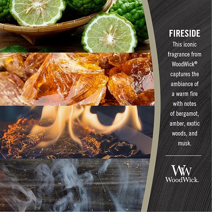 WoodWick Fireside™ Holiday Candle Gifts for Women and Men, 16 oz Ellipse Candle with Crackling Wick - Bloomnest