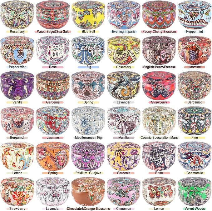 36 Pack Scented Candles Set for Home, Relaxing Stress Relief, Aromatherapy - Natural Soy Wax and Fragrance - Gifts for Women, Mom, Best Friend, Wife, Birthday - Bloomnest