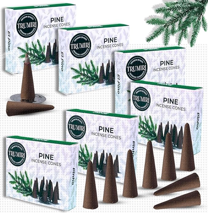 Pine Incense Cones - 60 Cones (6 Packs of 10) - Scented Incense TRUMIRI