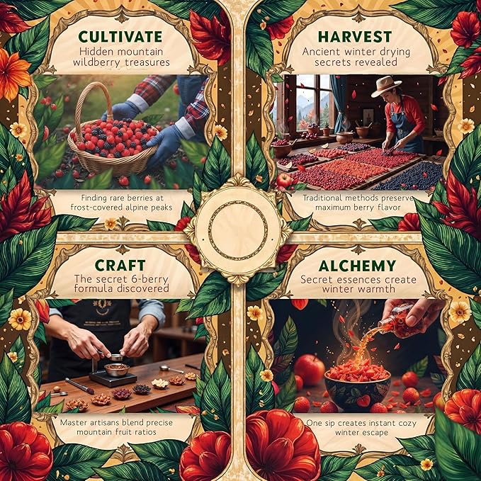 ENZO Tea Master Reserve - Alpine Wildberry (4oz) a Cherry Cranberry Secret Recipe | Mountain-Foraged Wild Berry Hibiscus | Loose Leaf Caffeine Free 37 Servings - Bloomnest
