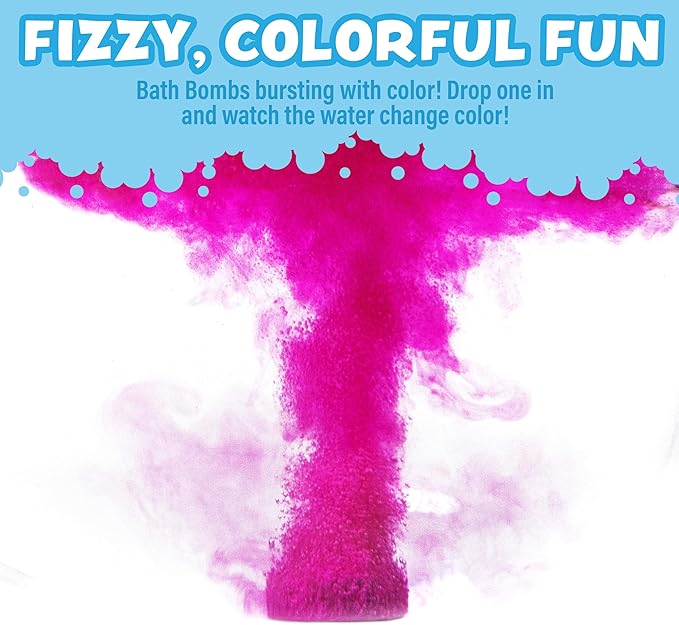 Tub Works® Bath Color Pops™ Moisturizing Kids Bath Bombs, 120 Count | Bath Bomb Refills for Bath Color Brush | Nontoxic & Fragrance-Free | 12 Unique Colors | Fizzy, Vibrant Water Color Tablets - Bloomnest