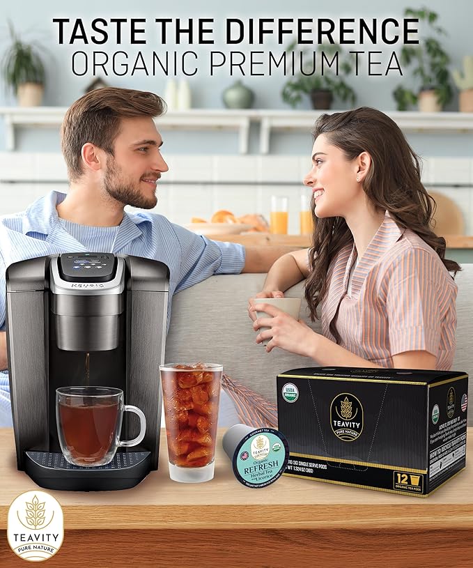 Organic Licorice Mint Tea Pods for Keurig - Natural Decaf Peppermint Tea by Teavity (12 Tea Pods) - Bloomnest