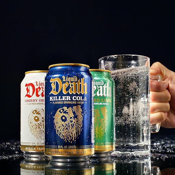 Liquid Death Soda-Flavored Sparkling Water - Severed Lime (Classic Lime Soda), Less Sugar*, Huge Flavor, No Caffeine, No Artificial Sweeteners, 12 Fl Oz (Pack of 12) - Bloomnest