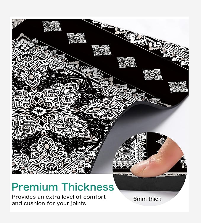 Non Slip Yoga Mat TPE Workout Mat for Men Women, Thick Workout Mat with Carrying Strap, Fitness Mats for Exercise, Yoga, Fitness, Pilates, Floor Workouts (72" x 24" x 6mm) - Bloomnest
