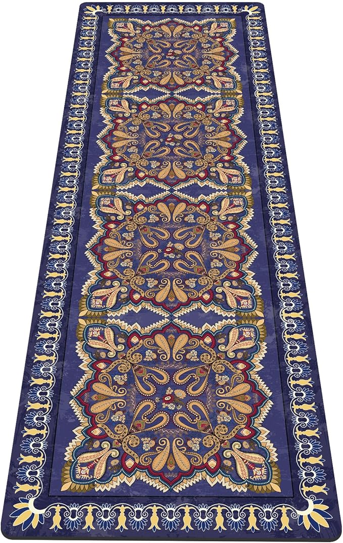 nuveti Yoga Mat Print Extra Thick TPE Non Slip Fitness Exercise Mat with Carrying Bag,72"x24" Extra Thick 6MM Exercise & Workout Mat for Yoga, Pilates Fitness and Floor Exercises - Bloomnest