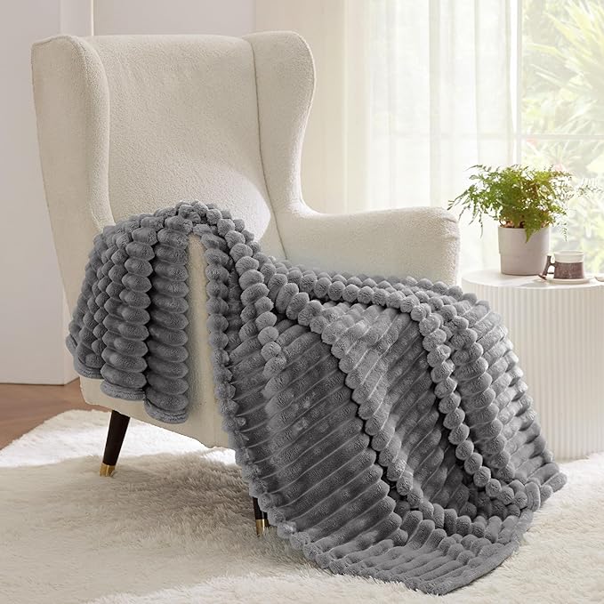 Bedsure GentleSoft Frost Gray Twin Blanket for Bed - Cozy Soft Blankets for Women, Cute Large Throws for Girls, 66x90 Inches - Bloomnest