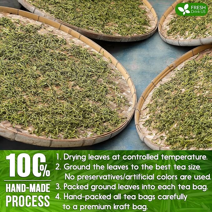 FreshDrinkUS, Premium 100 Rosemary Leaf Tea Bags, Made with 100% Natural Rosemary Dried Leaves, Pure Rosemary Herbal Tea, No Additives, No Caffeine, No Gluten, Vegan. - Bloomnest