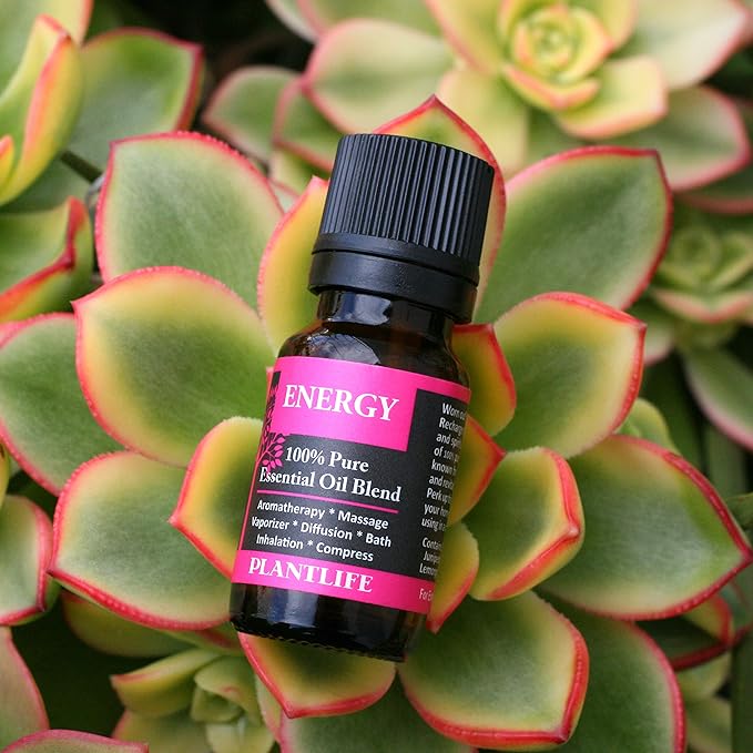Plantlife Energy Aromatherapy Essential Oil Blend - Straight from The Plant 100% Pure Therapeutic Grade - No Additives or Fillers - Made in California 10 ml - Bloomnest