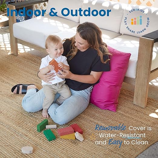 ECR4Kids, 27in Jumbo Floor Pillow, Raspberry - Bloomnest