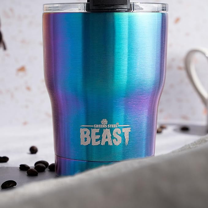 Beast 10 oz Tumbler Stainless Steel Vacuum Insulated Coffee Ice Cup Double Wall Travel Flask (Rainbow) - Bloomnest
