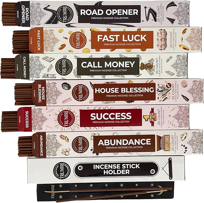 Money Incense Sticks - Total 120 Insence-Sticks (20 Inscents x 6 Insense) Inciensos Aromaticos para La Casa Incents to Attract Money Luck Success Abundance Blessing Road Opener + Incense Holder - Bloomnest
