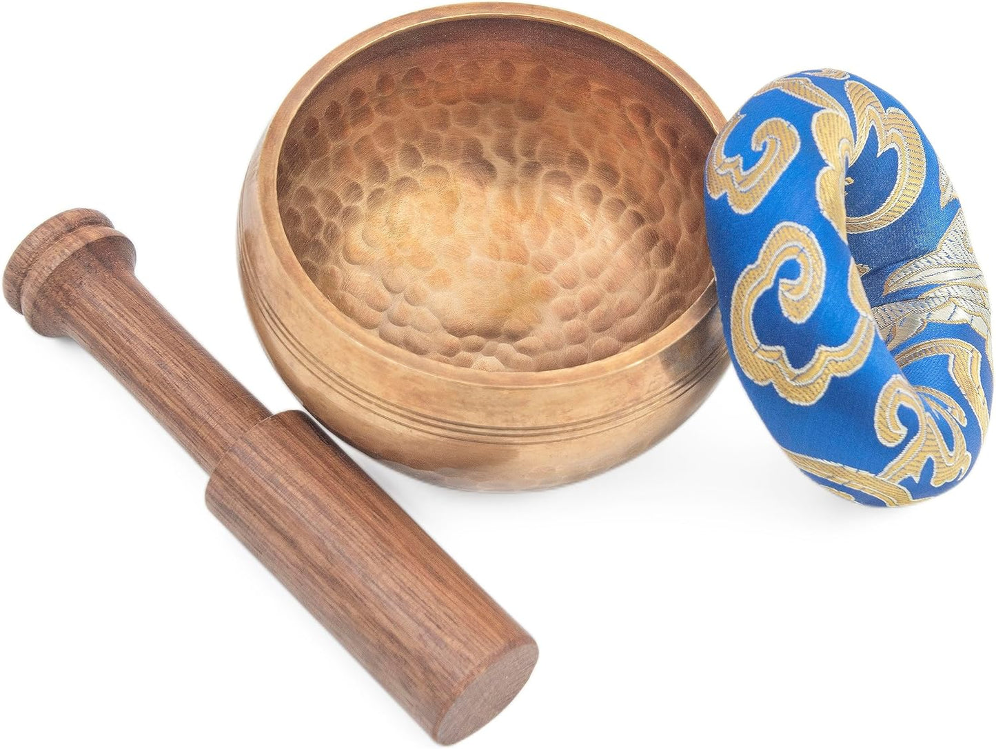 Tibetan Singing Bowl Set - Authentic Cuencos Tibetanos for Sound Healing, Meditation & Chakra Balancing - Includes Random Color Cushion, Mallet-Unique Spiritual Gifts for Women and Men 3.75" Bowl