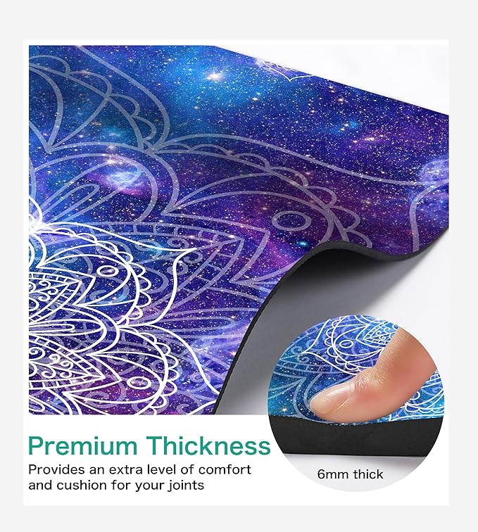 Non Slip Yoga Mat TPE Workout Mat for Men Women, Thick Workout Mat with Carrying Strap, Fitness Mats for Exercise, Yoga, Fitness, Pilates, Floor Workouts (72" x 24" x 6mm) - Bloomnest