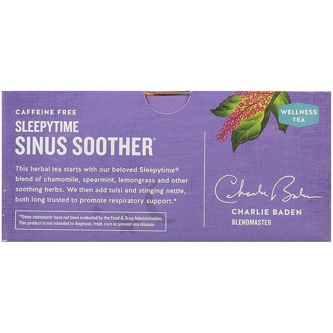 Celestial Seasonings Sleepytime Tea - Wellness Sinus Soother, Caffeine Free - 20 Tea Bags Box (Pack of 2) - Bloomnest