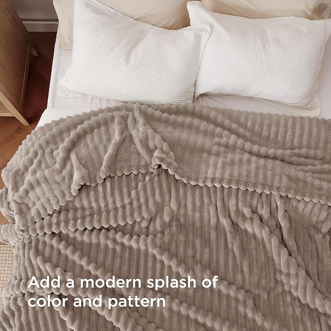 Bedsure GentleSoft Light Brown Fleece Blanket for Couch - Cozy Soft Blankets for Women, Cute Small Throws for Girls, 108x90 Inches - Bloomnest