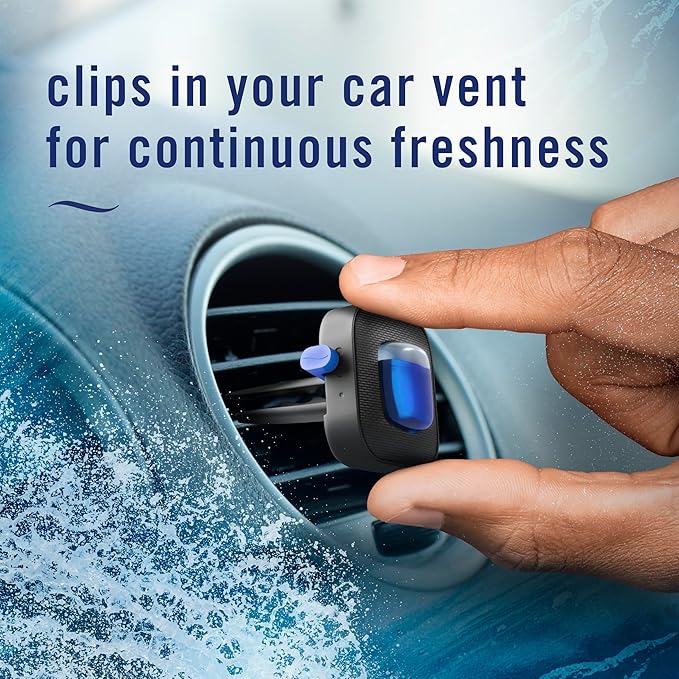 Febreze Car Ocean Scent Air Freshener Vent Clip, .07 oz. Car Vent Clip, Pack of 4 - Bloomnest