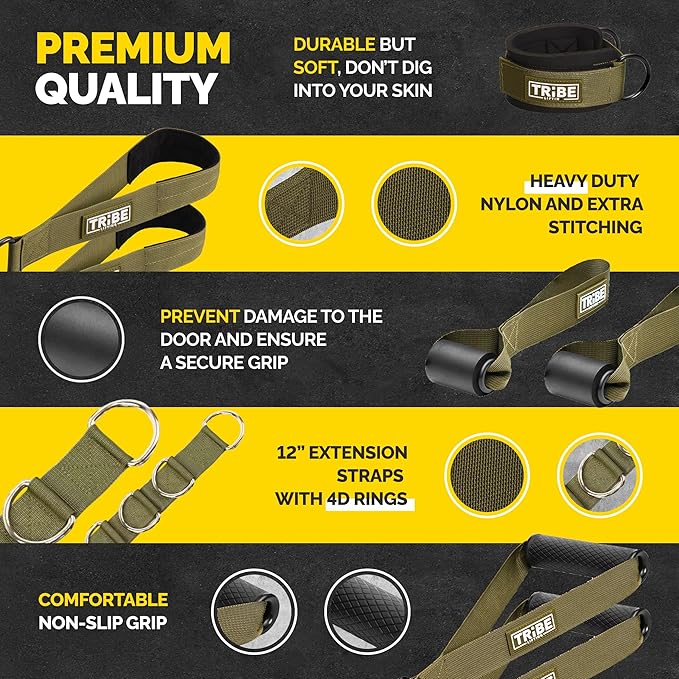 Tube Resistance Bands for Working Out Men and Women - Exercise Bands Resistance Bands Set, Resistance Band Bar, Handles, Ankle Straps, Foot Straps and Door Anchor - Bloomnest
