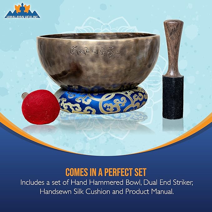 Large Master healing Tibetan Singing bowls set 9" for Yoga Meditation and sound healing. - Bloomnest