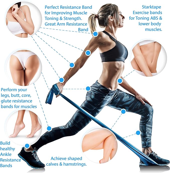 Resistance Bands Professional 8,16, 25, 50 Yards Bulk Rolls. Latex-Free Elastic Physical Therapy Band. No Scent, No Powder - Perfect for Home Exercise, Yoga, Pilates, Gym, Rehab, Workout - Bloomnest
