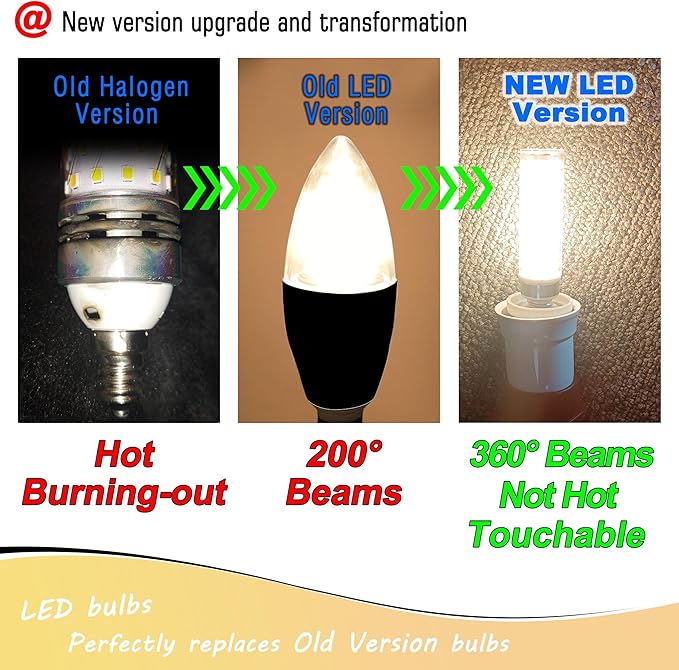 E12 100 Watt Equivalent LED Corn Bulbs 10W 4000K Natural White 1200lm 120V C7 T6 E12 LED Ceiling Fan Light Bulbs for Chandelier Pendant Lighting Candelabra Light Bulbs, Non-dimmable, 4 Pack - Bloomnest