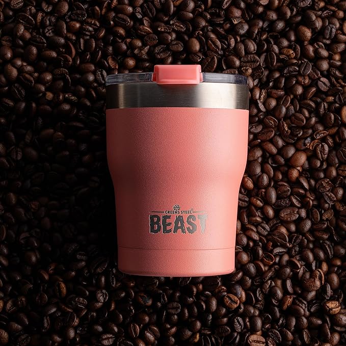 Beast 10 oz Tumbler Stainless Steel Vacuum Insulated Coffee Ice Cup Double Wall Travel Flask (Blossom Pink) - Bloomnest