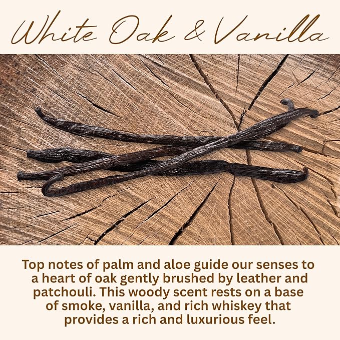White Oak Vanilla Scented Candle, Many Scents to Choose from, All Natural Non-Toxic Soy Wax, Handmade in The USA (White Oak & Vanilla) - Bloomnest