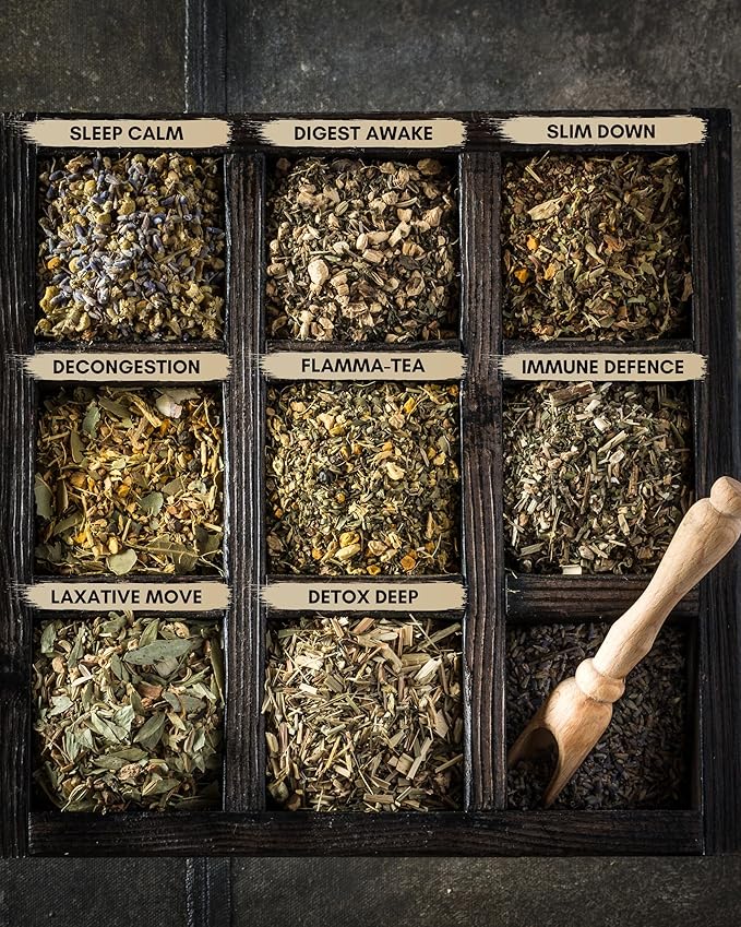 Gardenika Organic Loose Leaf Tea Sampler – 8 Pack, 1 LB – Herbal and Naturally Caffeine-Free Set - Ayurvedic Assortment Blend - Bloomnest