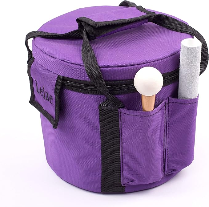 Leize 6-12 inch Gold Lotus Design Chakra Tuned 432hz Set of 7 Quartz Crystal Singing Bowls with Heavy Duty Carrying Cases and Singing Bowl Mallet Suede Strikers - Bloomnest