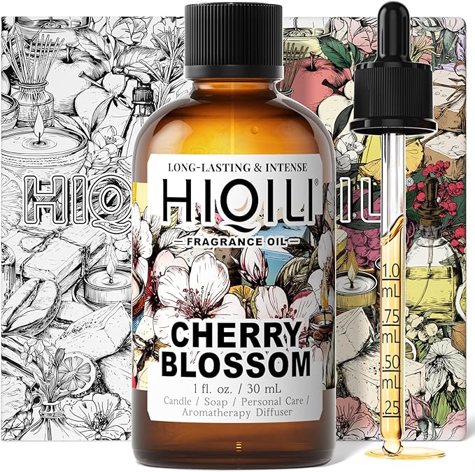 HIQILI Cherry Blossom Fragrance Oil, Floral Perfume Oil, Candle Scents for Candle Making, for Diffuser & Fresh Spray, Long-Lasting Scent - 1 Fl Oz HIQILI